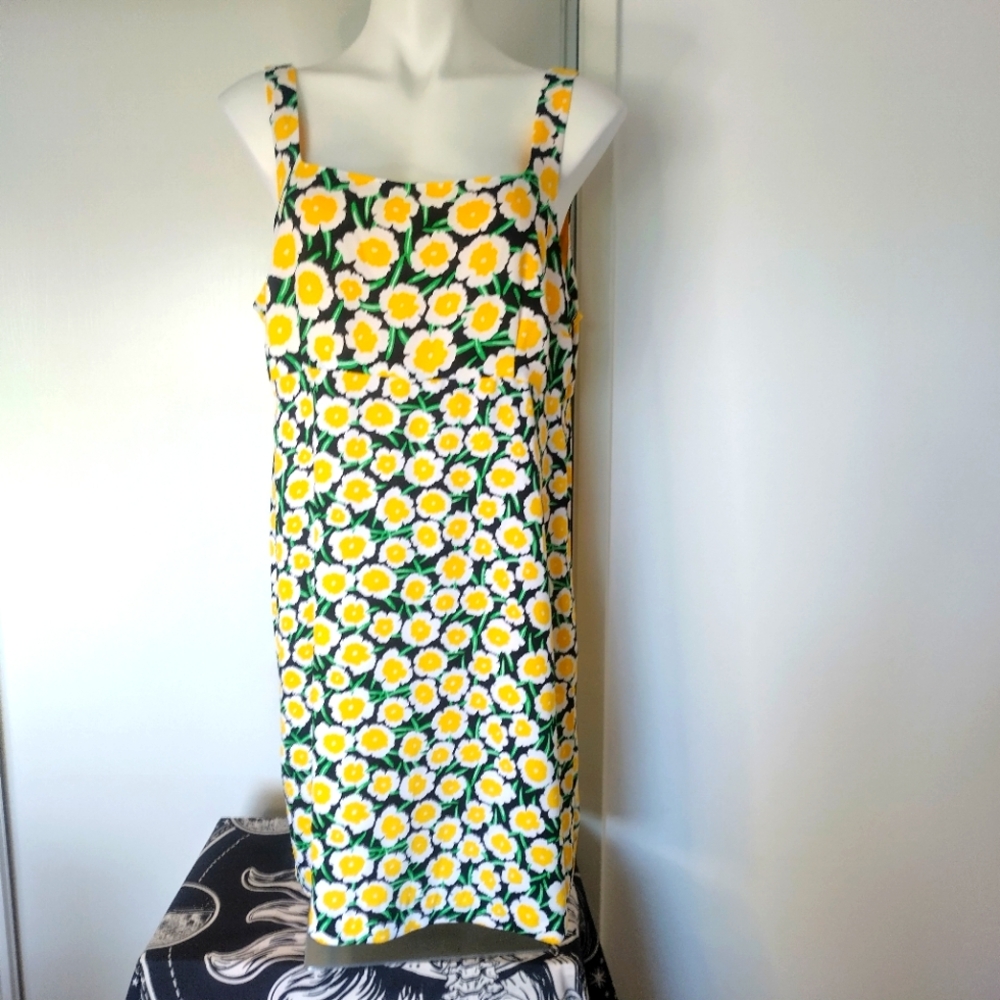 DIANE VON FURSTENBERG Yellow Poppy Mini Dress size 16 NWOT